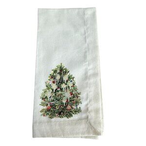 Pottery Barn Nostalgic Christmas Tree Embroidered Napkin Linen blend Replacement